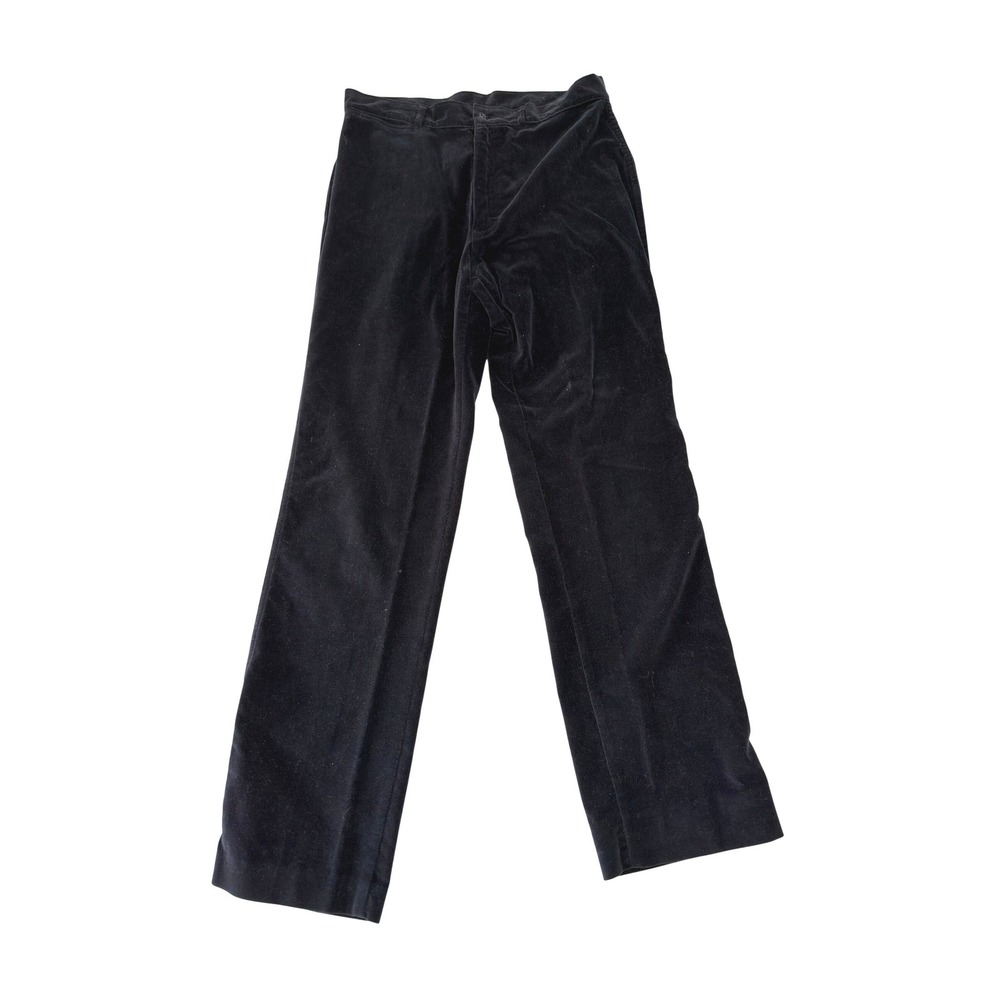 Black Velvet Trousers Straight Leg Women's Pants 30x31 Vintage 70s 80s Halloween